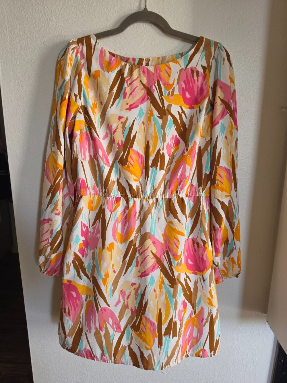 Vero Moda Abstract Floral Long Sleeve Mini Dress Multicolor Size M